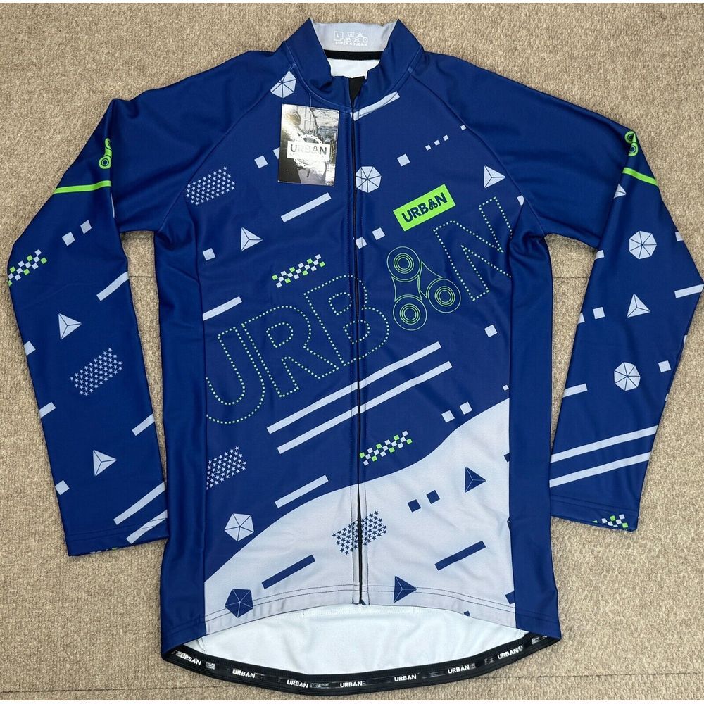 Urban Cycling Apparel Super Roubaix Full‎ Zip Long Sleeve Jersey Size Large